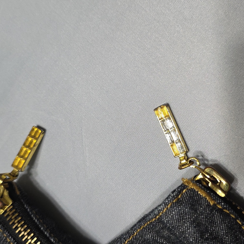Baby Phat Dark Wash Denim Cargo Capris 44"×20" Been Altered Tagged As 24 - Picture 8 of 8